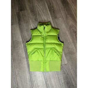 Tommy Hilfiger Womans Puffer Vest Sz S/P Green‎ Has Pockets Down Filled